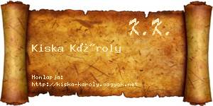 Kiska Károly névjegykártya