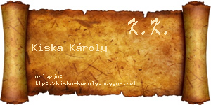 Kiska Károly névjegykártya