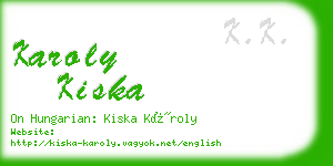 karoly kiska business card